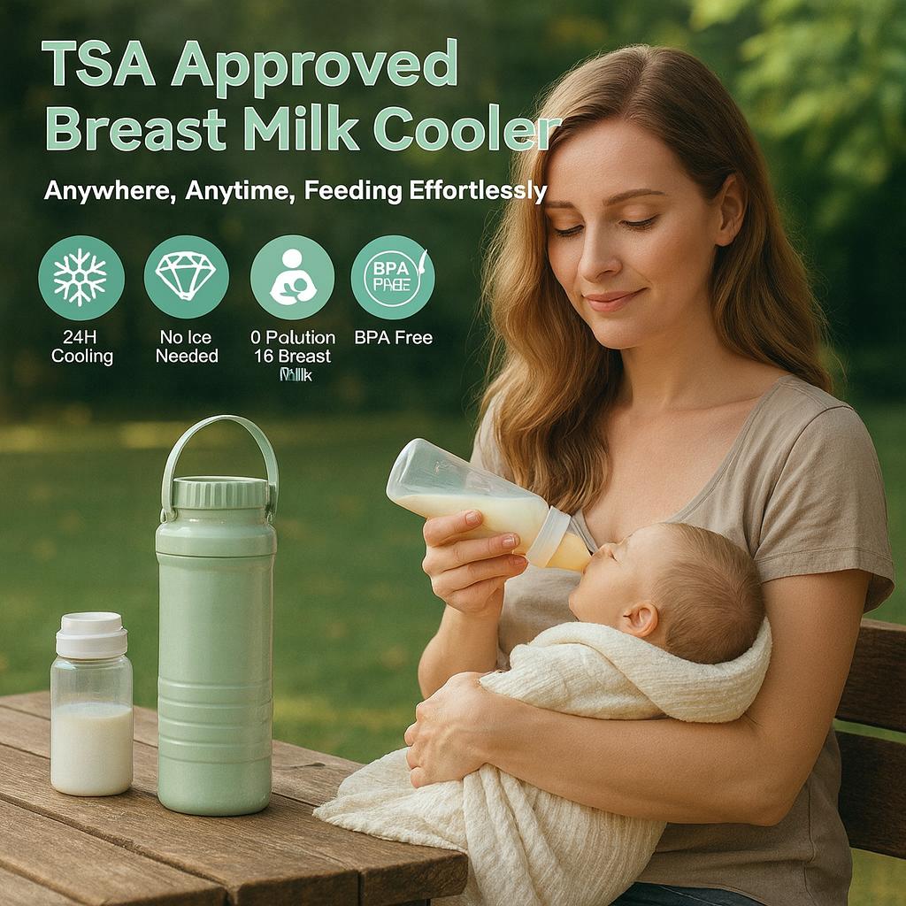 Portable Breast Milk Cooler – Travel-Ready Chiller Keeps Milk Fresh for Moms on the Go