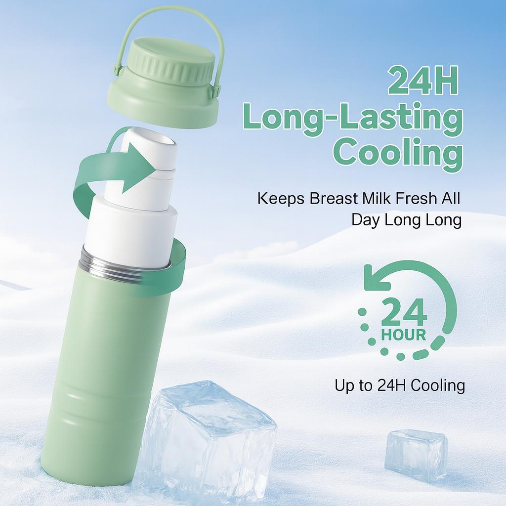 Portable Breast Milk Cooler – Travel-Ready Chiller Keeps Milk Fresh for Moms on the Go